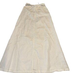 NWT Amalie by Showpo Cia Linen Look Blend Cross Front White Midi Skirt Women's 2